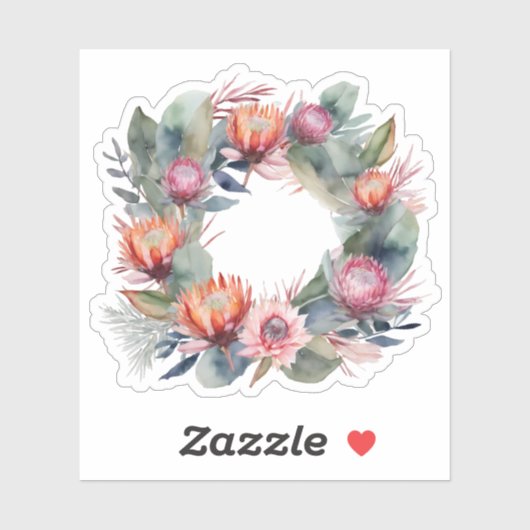Protea Wreath Cut-out-Aufkleber Aufkleber (Blatt)