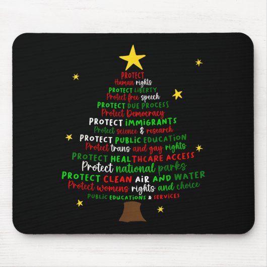 Protect Democracy Christmas Tree Feminist Social J Mousepad (Vorne)