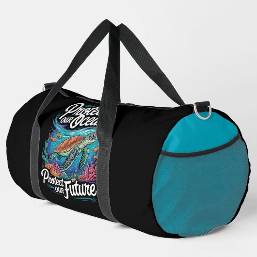 Protect Oceans Future Sea Turtle Duffle Bag (Rechte Ecke)