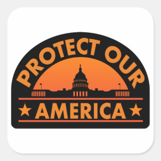 Protect Our America – Anti-Trump Pro-Democracy Quadratischer Aufkleber