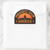 Protect Our America – Anti-Trump Pro-Democracy Quadratischer Aufkleber (Tasche)