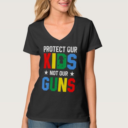 Protect Our Kids Not Gun End Gun Violence T-Shirt (Vorderseite)