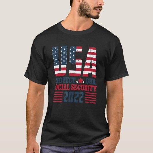 Protect Our Social Security USA Flag T-Shirt (Vorderseite)