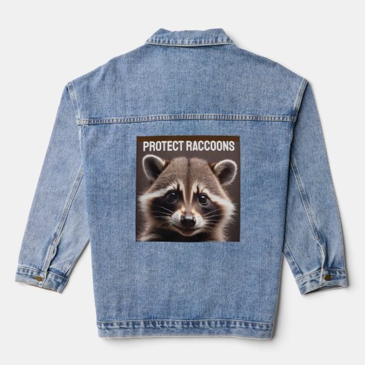 PROTECT RACCOONS Denim Jean Jacket Jeansjacke (Rückseite)