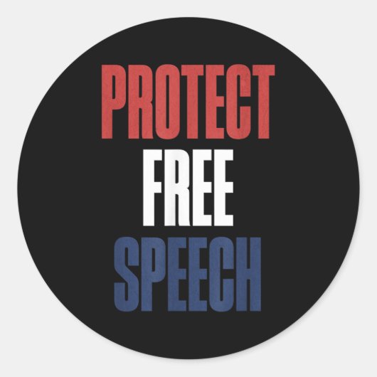 Protect Speech Patriotic Men And Women Runder Aufkleber (Vorderseite)