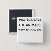 PROTECT THE ANIMALS! BUTTON (Vorne & Hinten)