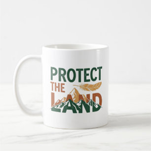 "Protect the Land" Berge mit Feder Kaffeetasse