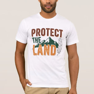 "Protect the Land" Öko-freundliche Bergnatur T-Shirt
