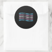 Protect Trans Kids - Trans Flag Wave Runder Aufkleber (Tasche)