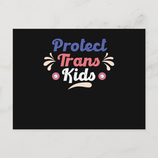 Protect Trans Kids Transgender Flag LGBTI Postkarte (Vorderseite)