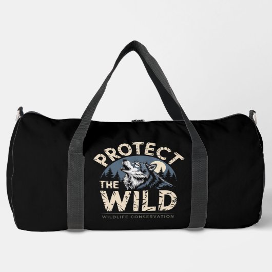 Protect Wild Wildlife Conservation Wolf Duffle Bag (Vorderseite)