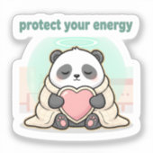 protect your energy – cute panda self-care aufkleber (Vorderseite)