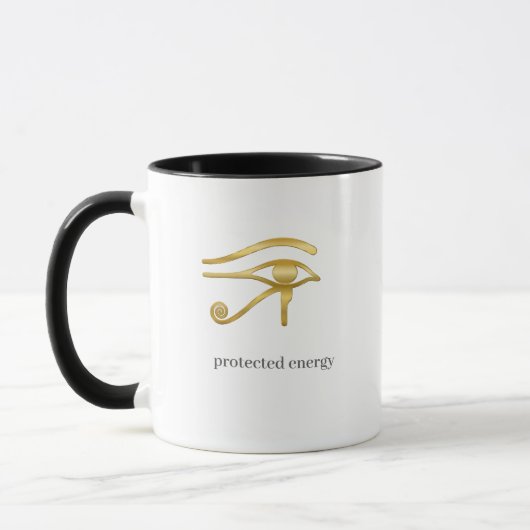 Protect Your Energy Horus Eye Egyptian Symbol Desi Tasse (Links)