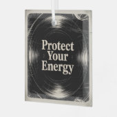 Protect Your Energy Ornament Aus Glas (Vorderseite links)