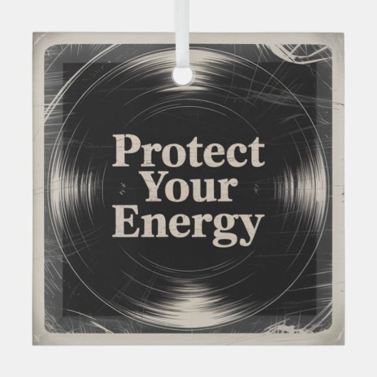Protect Your Energy Ornament Aus Glas (Vorderseite)