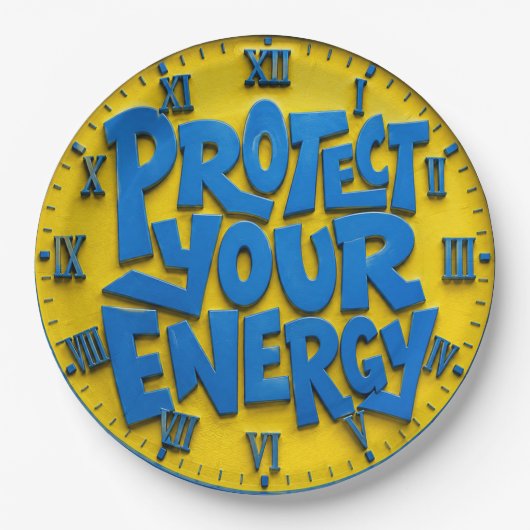 Protect Your Energy Positive Mindset Home & Office Pappteller (Vorderseite)