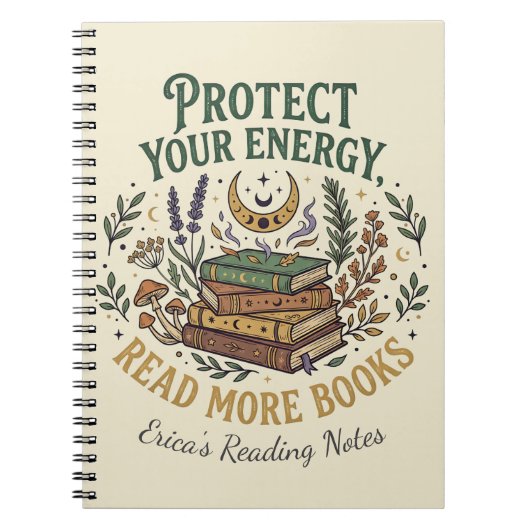 Protect Your Energy Read More Books Celestial Notizblock (Vorderseite)