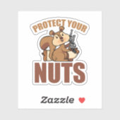 Protect Your Nuts Cool Squirrel Hunters Gun. Perfe Aufkleber (Blatt)
