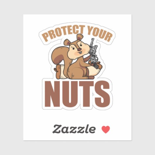 Protect Your Nuts Cool Squirrel Hunters Gun. Perfe Aufkleber (Blatt)