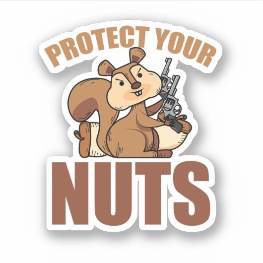 Protect Your Nuts Cool Squirrel Hunters Gun. Perfe Aufkleber (Vorderseite)