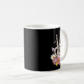 Protect Your Peace Flower Skull Skeleton Hand Ment Kaffeetasse (VorderseiteRechts)