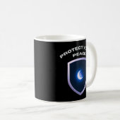Protect Your Peace Inspirational Mug – Moon Shield Kaffeetasse (VorderseiteRechts)