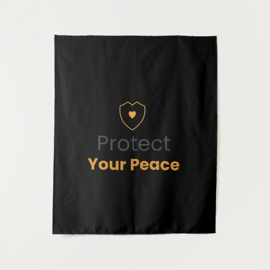 Protect Your Peace – Minimal Motivational Wall Tap Wandteppich (Vorderseite)