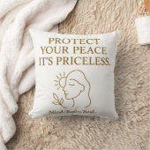 Protect Your Peace — Minimalist Self-Care Quote Kissen (Decke)