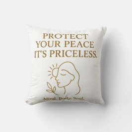 Protect Your Peace — Minimalist Self-Care Quote Kissen