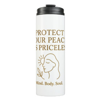 Protect Your Peace — Minimalist Self-Care Quote Thermosbecher