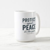 Protect Your Peace: Quiet Healing Typography Kaffeetasse (VorderseiteRechts)