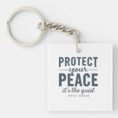 Protect Your Peace: Quiet Healing Typography Schlüsselanhänger (Vorderseite)