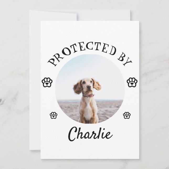 Protected By Dog Photo Paw Print Design (Vorderseite)