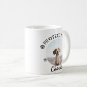 Protected By Dog Photo Paw Print Design Kaffeetasse (VorderseiteRechts)