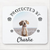 Protected By Dog Photo Paw Print Design Mousepad (Vorne)