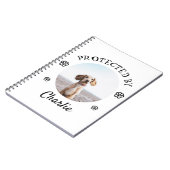 Protected By Dog Photo Paw Print Design Notizblock (Linke Seite)