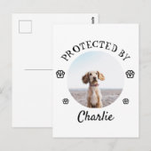 Protected By Dog Photo Paw Print Design Postkarte (Vorne/Hinten)