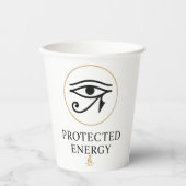 Protected Energy – Minimal Eye of Horus Symbol | Pappbecher (Vorderseite)