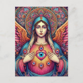  Protection From Evil Sacred Heart Of Mary Postkarte (Vorderseite)