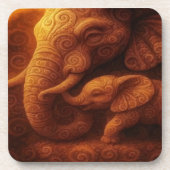 Protective Elephant Beverage Coaster Getränkeuntersetzer (Vorderseite)