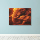 Protective Elephant Leinwanddruck (Insitu (Holzboden))