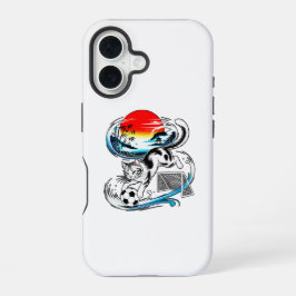 Protective Japanese Soccer Cat For Anime & Art Lov iPhone 16 Hülle