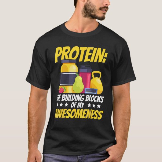 Protein Die Gebäude-Blöcke meines Wahnsinn-Spiels T-Shirt (Vorderseite)
