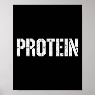 Protein Lover Spaß T-Shirt Funny Gym Weightlift Bo Poster