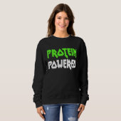 Protein Powered Fitness Fakten Workout Quote Mens  Sweatshirt (Vorne ganz)