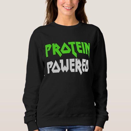Protein Powered Fitness Fakten Workout Quote Mens  Sweatshirt (Vorderseite)