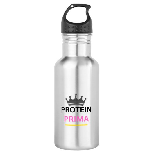 Protein Prima Gym Wasserflasche – Edelstahl (Vorderseite)