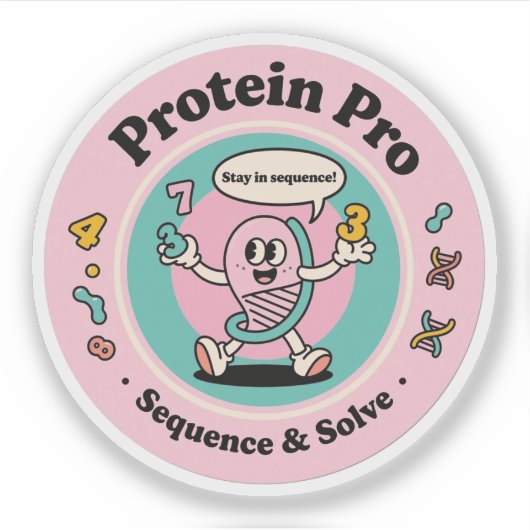 Protein Pro Mastering Sequenzen & Lösen von Puzzle Aufkleber (Vorderseite)