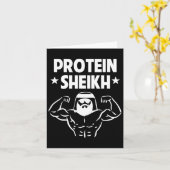 Protein Sheikh Funny Arabic Gym Fitness Lover Body Karte (Gelbe Blume)