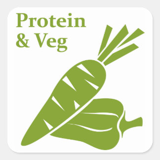 Protein- & Veg-Tageskleber Quadratischer Aufkleber